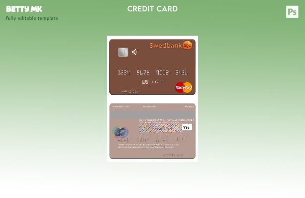 Модерен стил Шведска шаблон за мастеркарти Swedbank